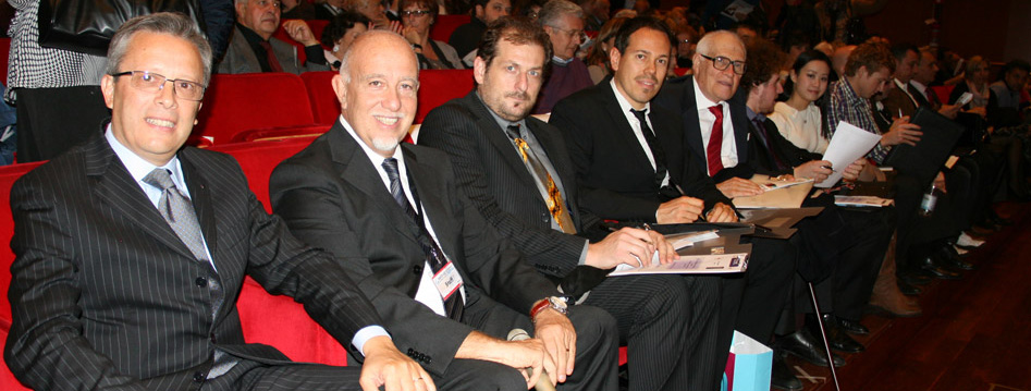 Alfredo Maroni (President Roland Europe), Luigi Bruti (Marketing Manager Roland Europe) and the Journalists Jury: Giovanni Pirri, Gabriele Antonucci, Luigi Bellingardi 